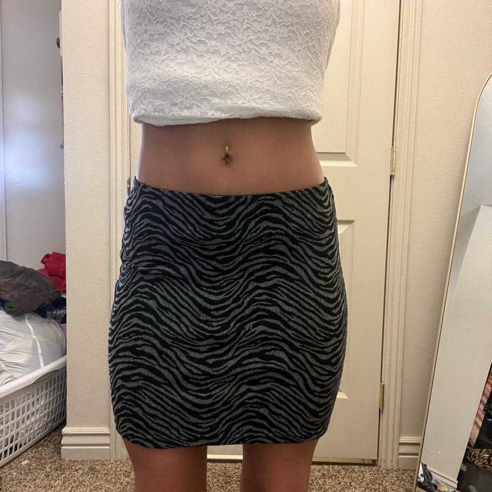 Zebra Print Mini Skirt